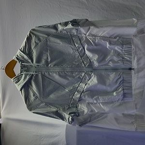 Nike Silver and White Windbreaker